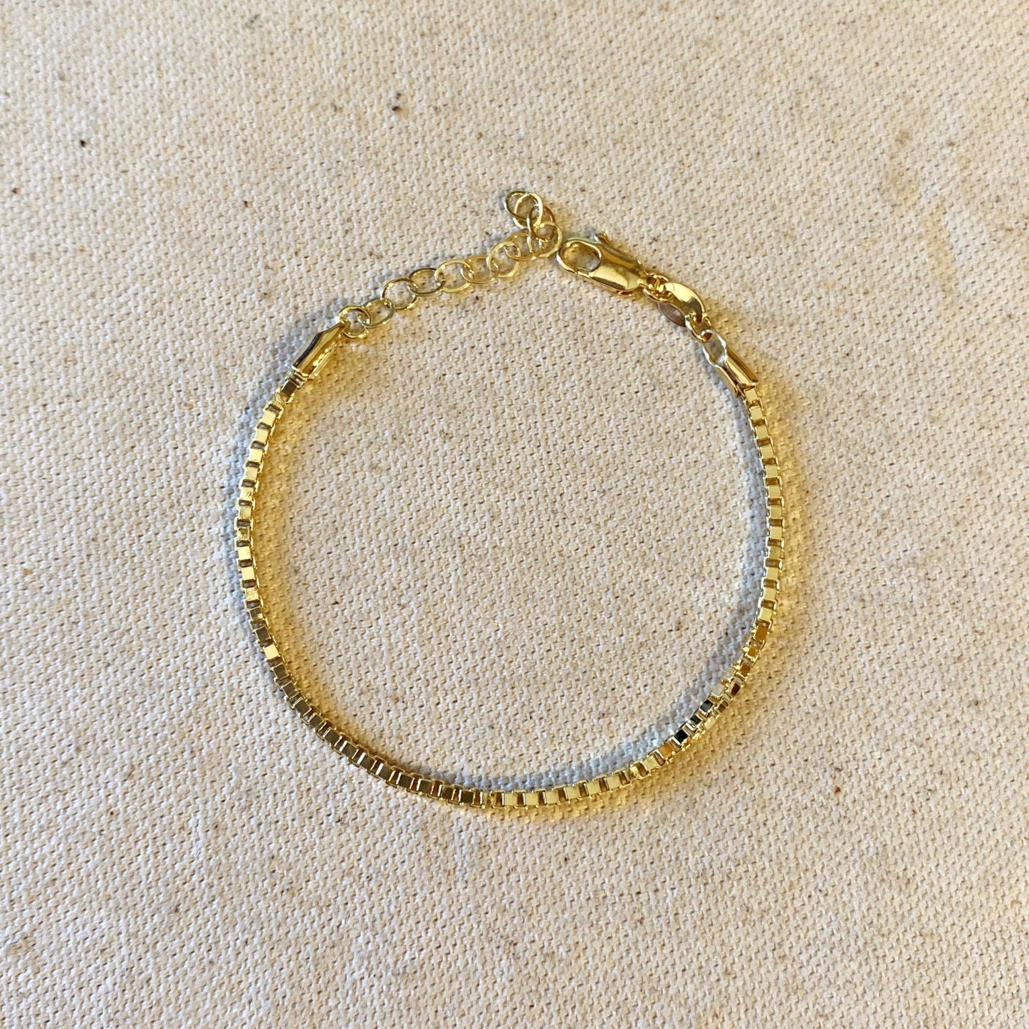 18k Gold Filled 2.0 mm Box Chain Bracelet - FOREVERLINKX