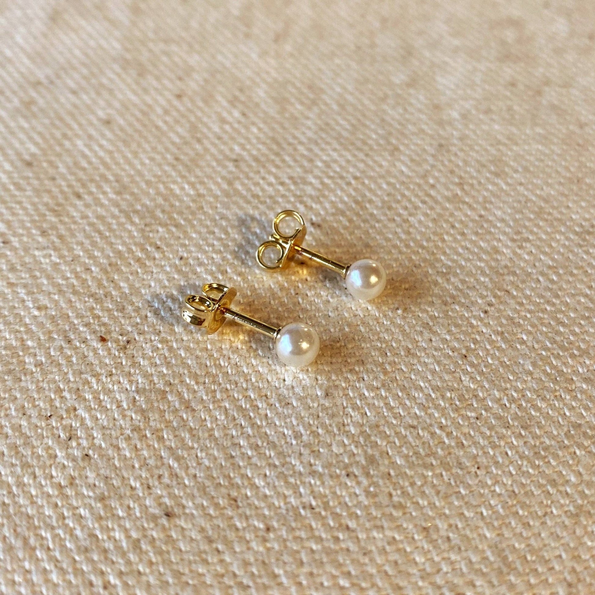 18k Gold Filled 4mm Classic Pearl Stud - FOREVERLINKX