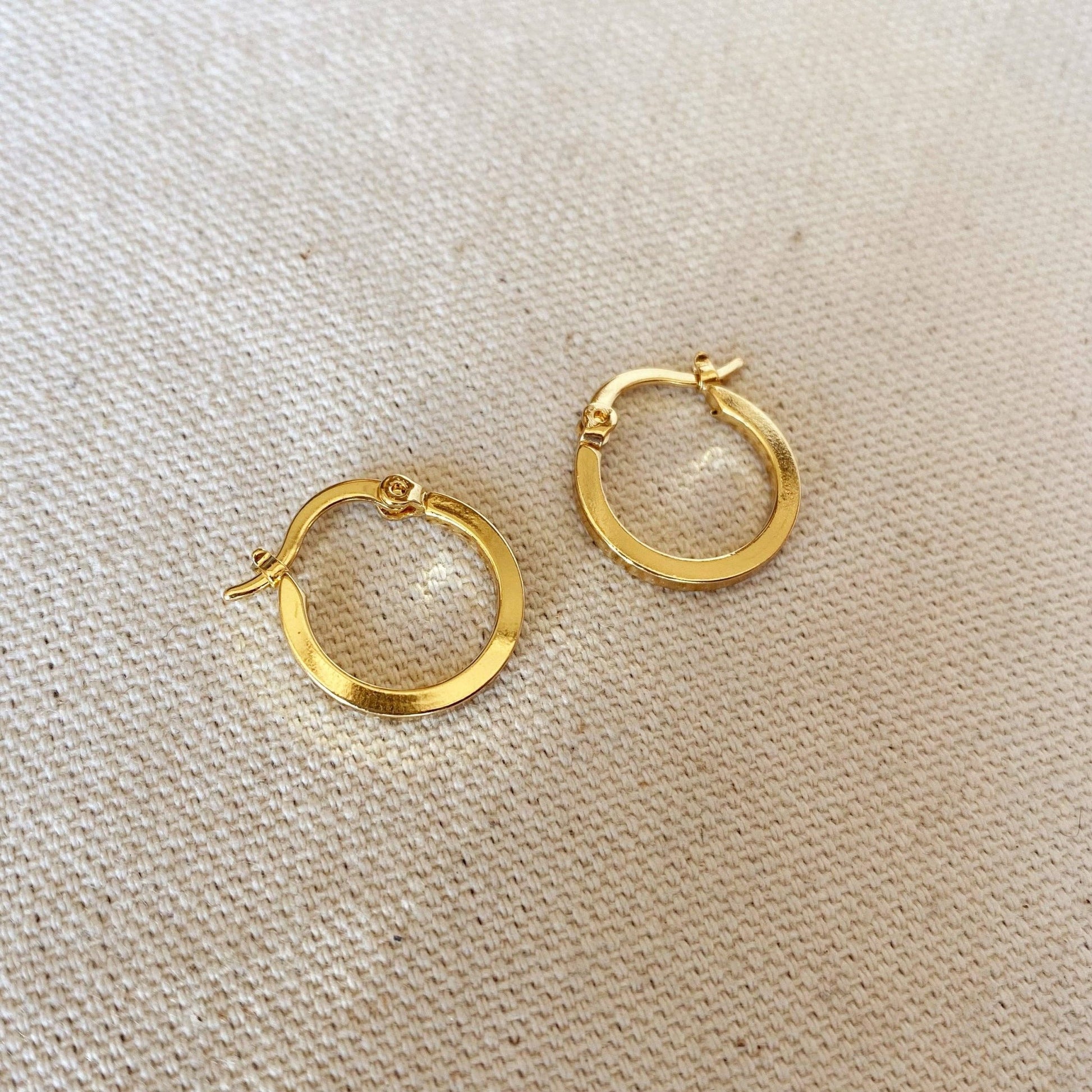 18k Gold Filled Classic Flat Hoop Earrings - FOREVERLINKX