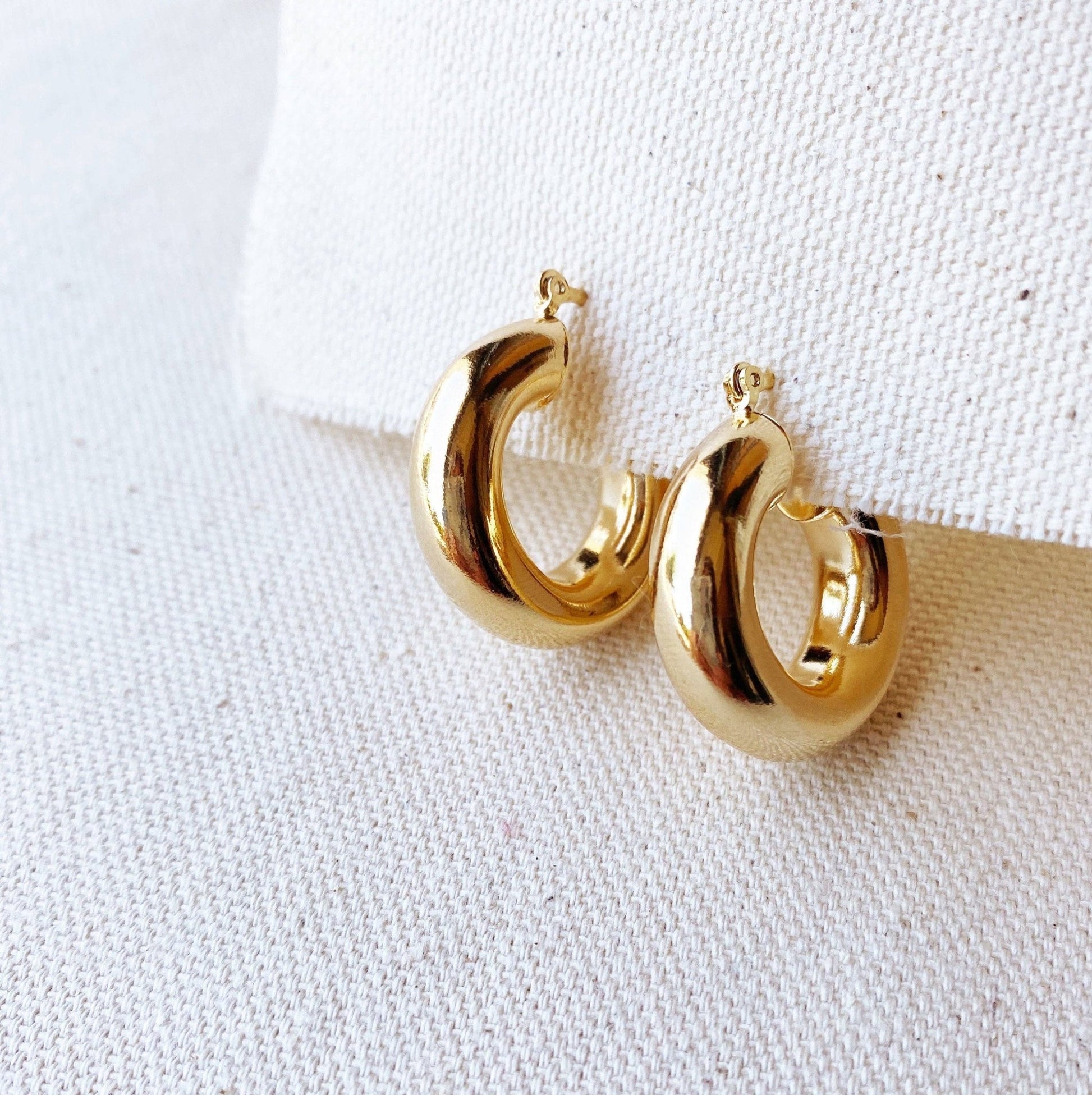 18k Gold Filled Fat Thick Small Hoop Earrings For Wholesale - FOREVERLINKX