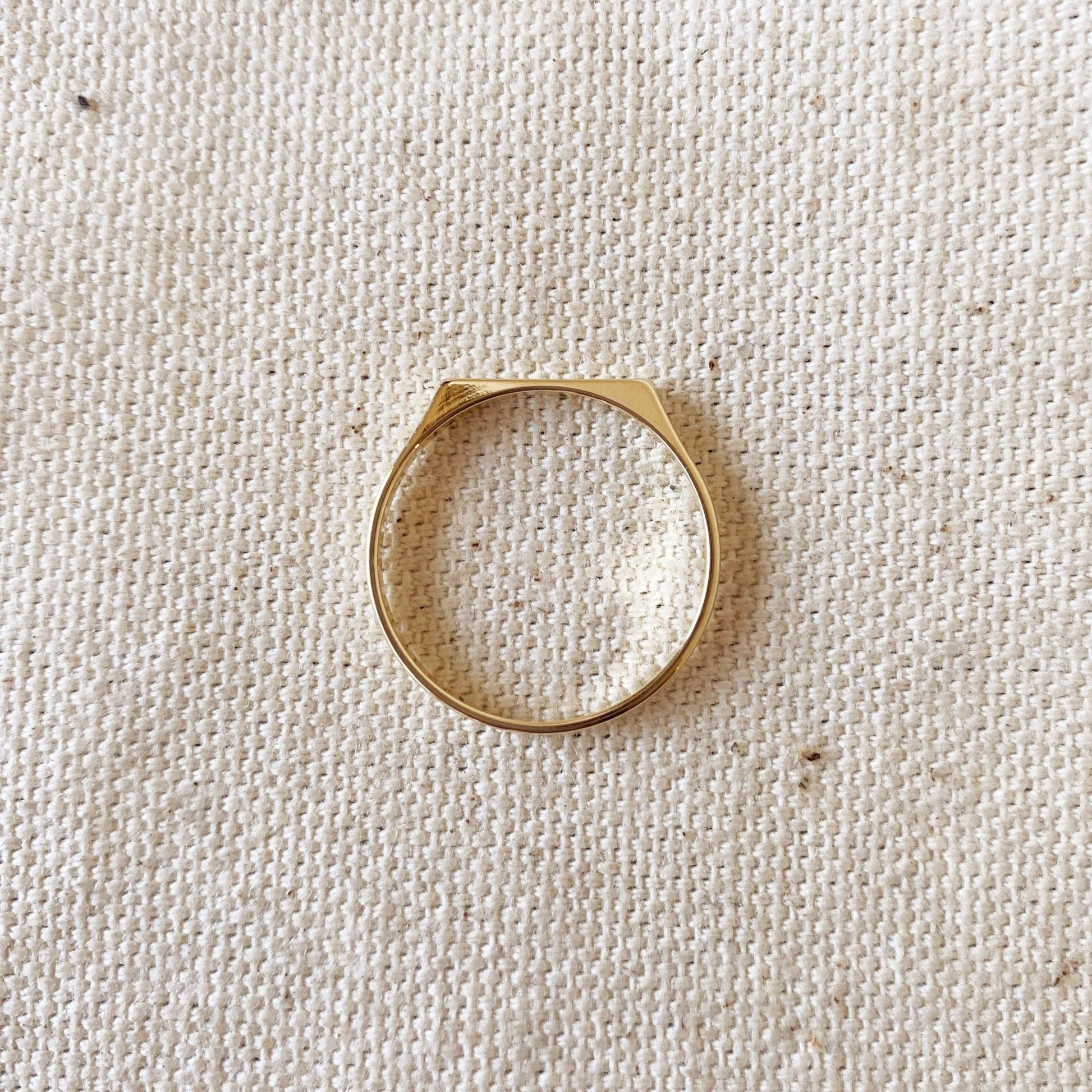 18k Gold Filled Flat Top Ring: 7 - FOREVERLINKX