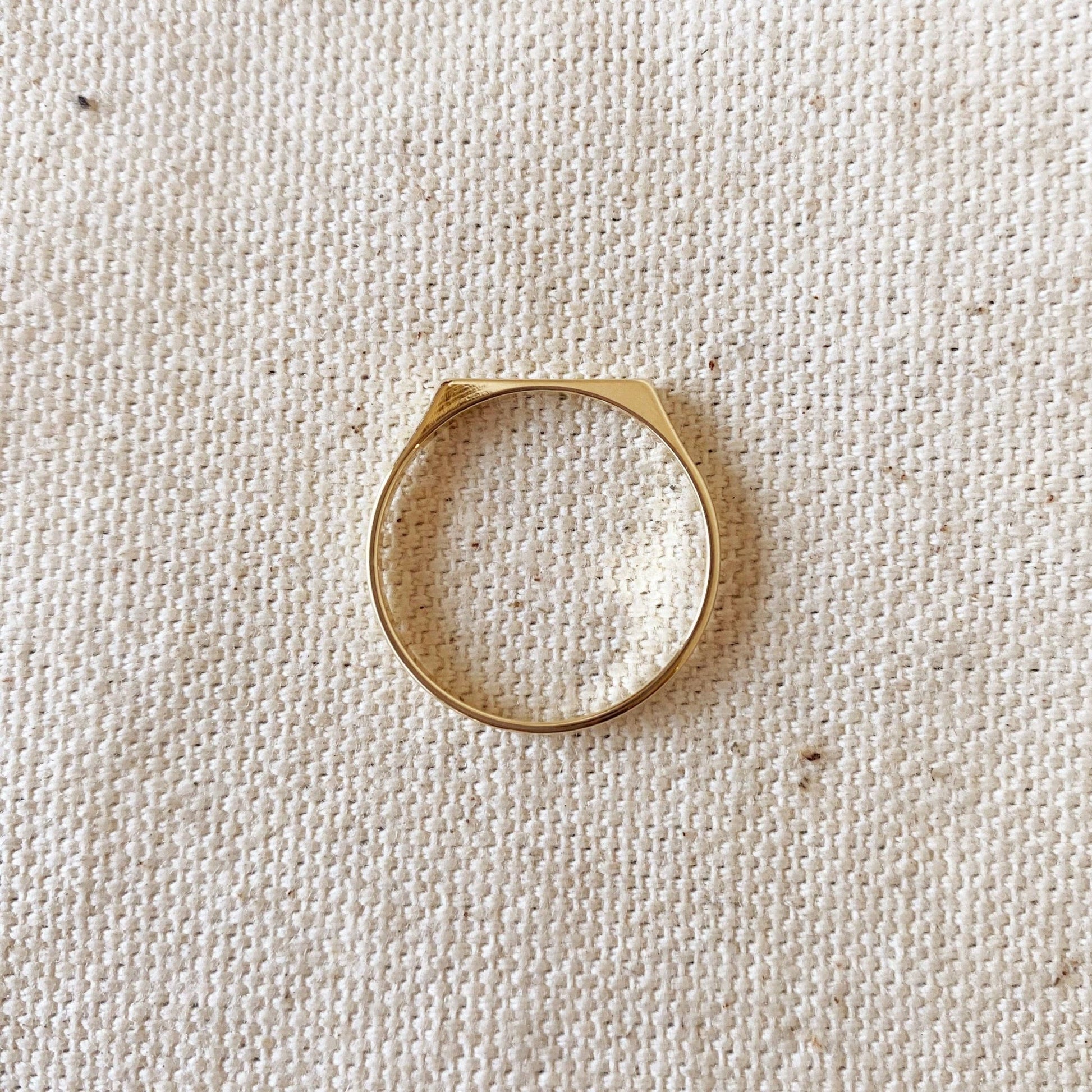 18k Gold Filled Flat Top Ring: 9 - FOREVERLINKX