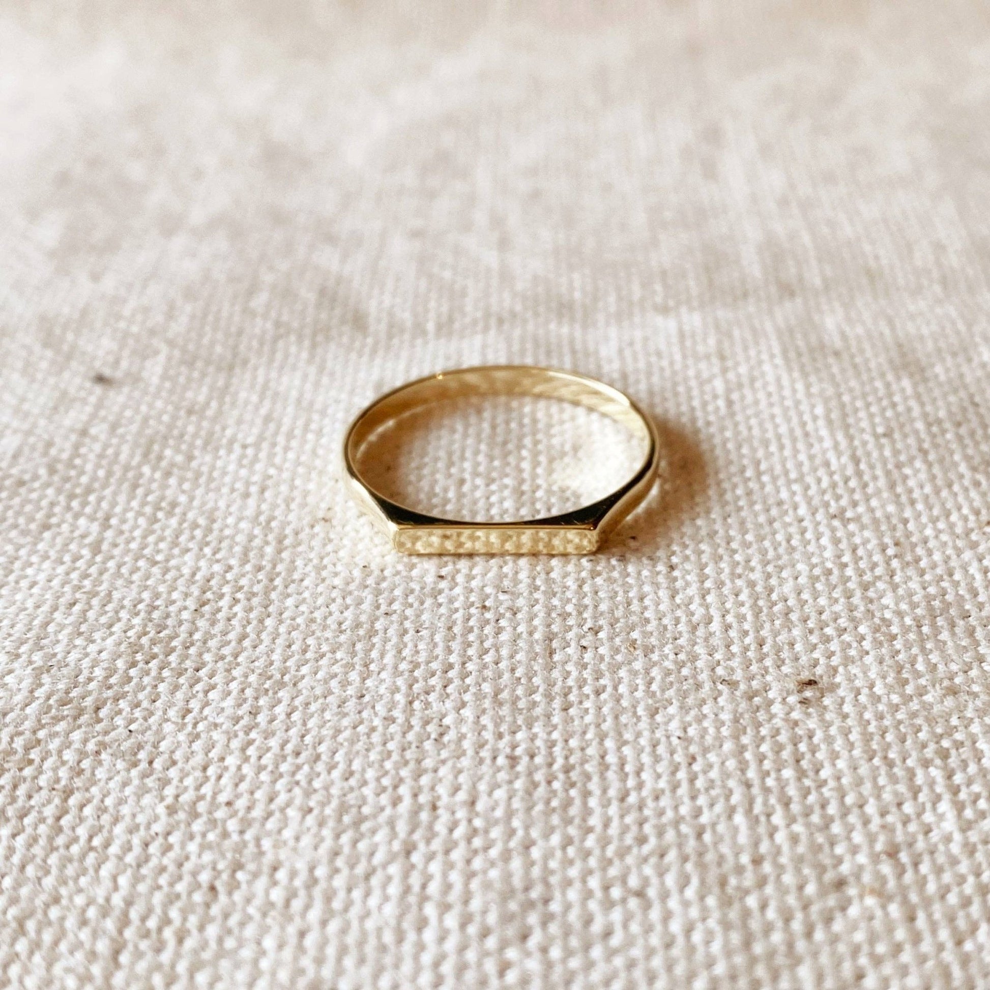 18k Gold Filled Flat Top Ring: 9 - FOREVERLINKX