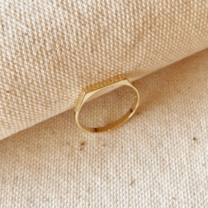 18k Gold Filled Flat Top Ring: 9 - FOREVERLINKX