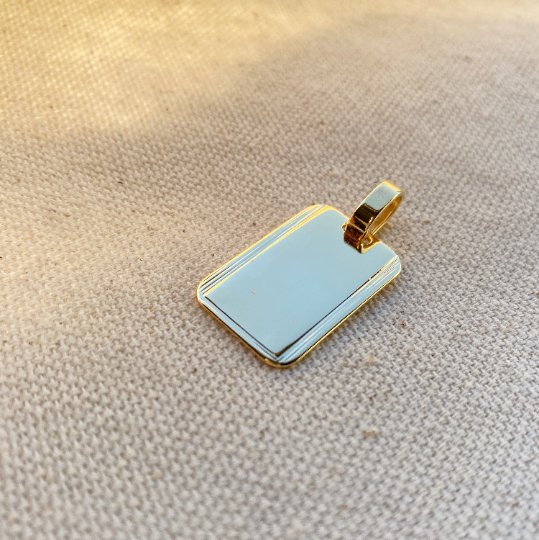 18k Gold Filled Luxury Plate Rectangle Pendant Unisex Wholes - FOREVERLINKX