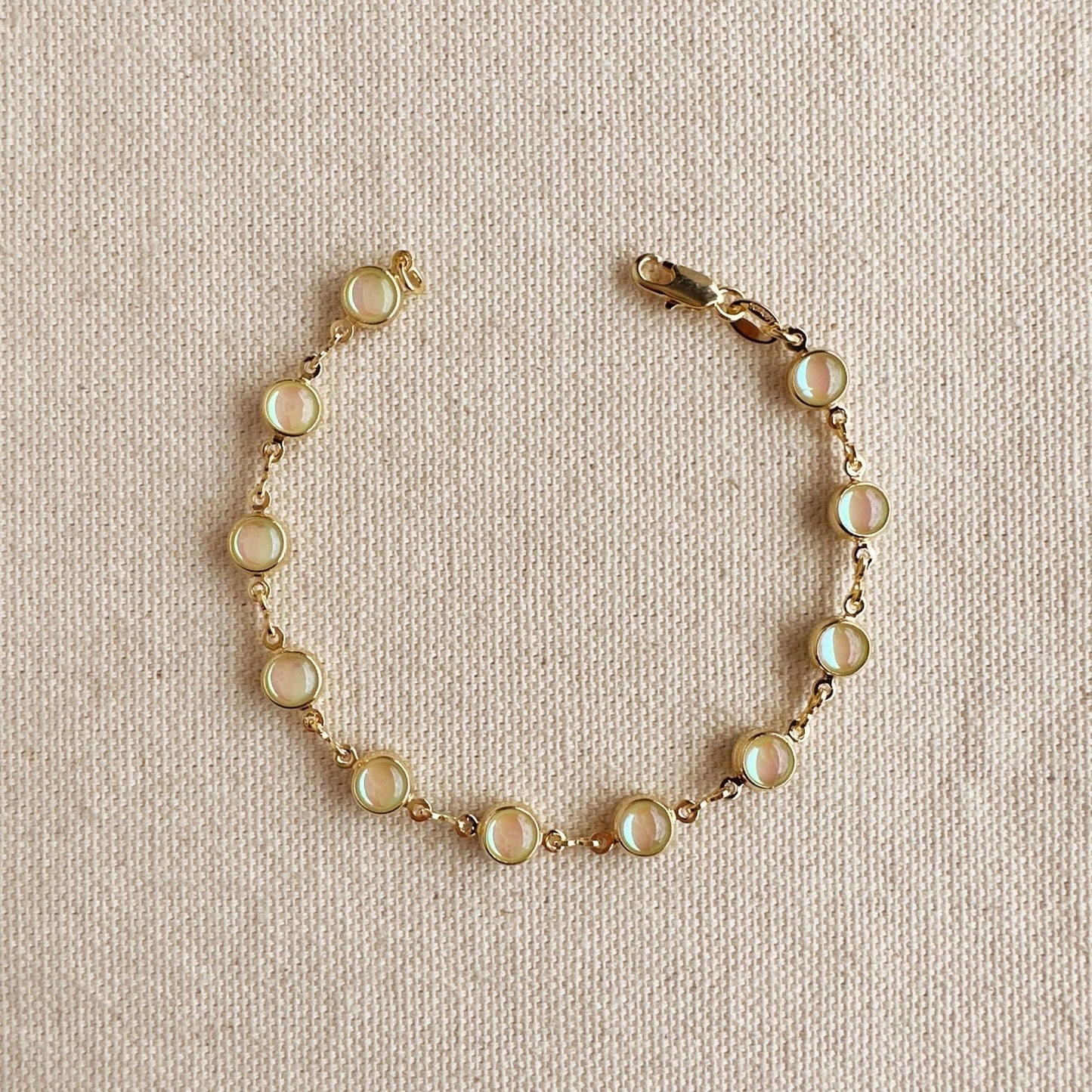 18k Gold Filled Rounded Opal Bracelet - FOREVERLINKX