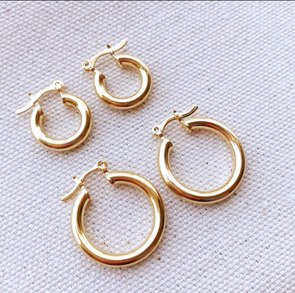 18K Gold Filled Selena Hoop Earrings - FOREVERLINKX