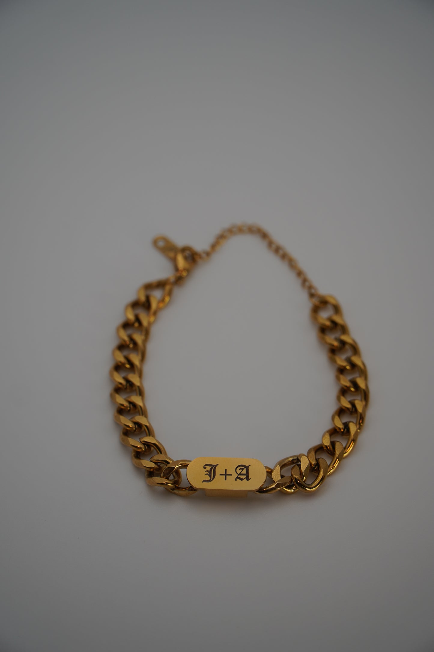 Cuban Charm Initial Bracelet