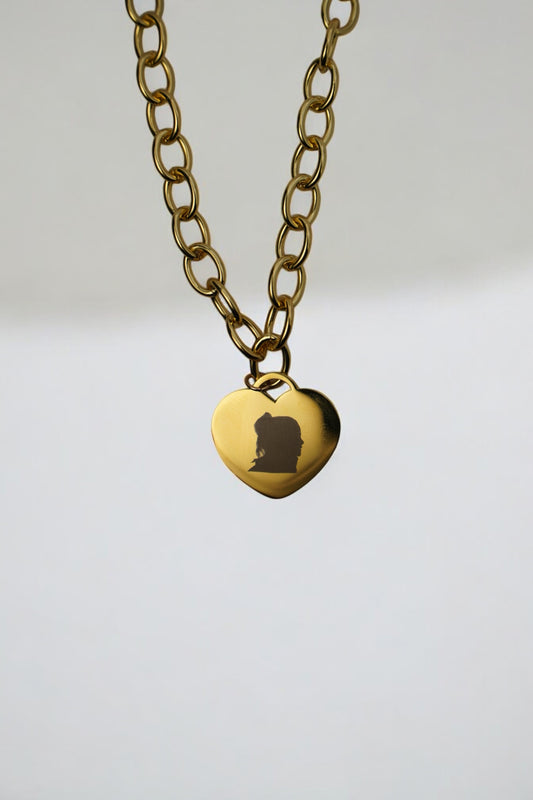 Silhouette heart necklace