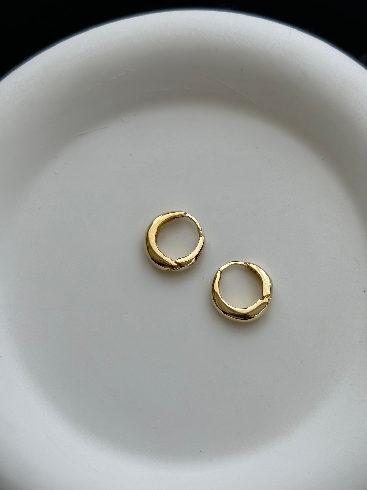18K Gold Filled Artisan Hoop Earrings