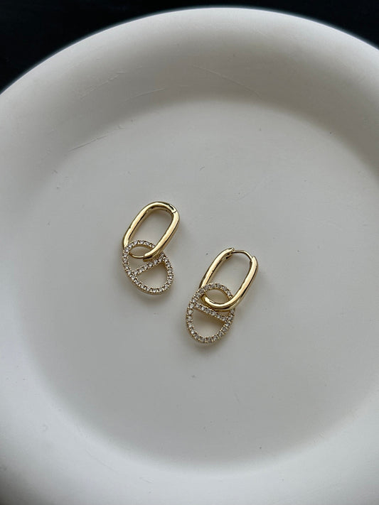 18K Gold Filled CZ Mariner Drop Earrings