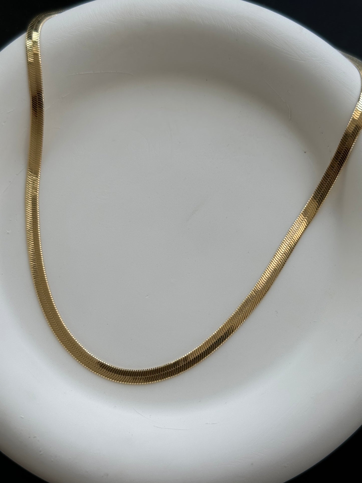Cadena de espiga de 4,0 mm rellena de oro de 18 quilates (gargantilla de 14 pulgadas)