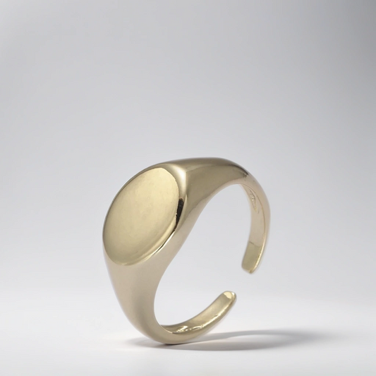 Oval gold filled signet ring