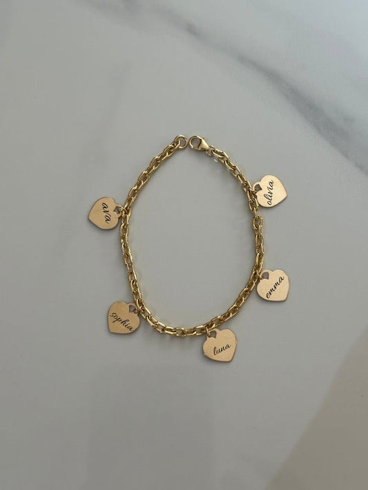 Heart love charm bracelet - FOREVERLINKX