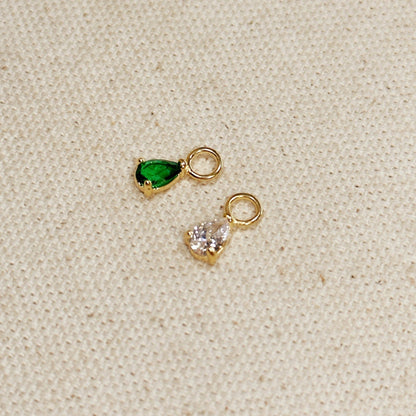 Mini Drop Earring Charm: Emerald - FOREVERLINKX