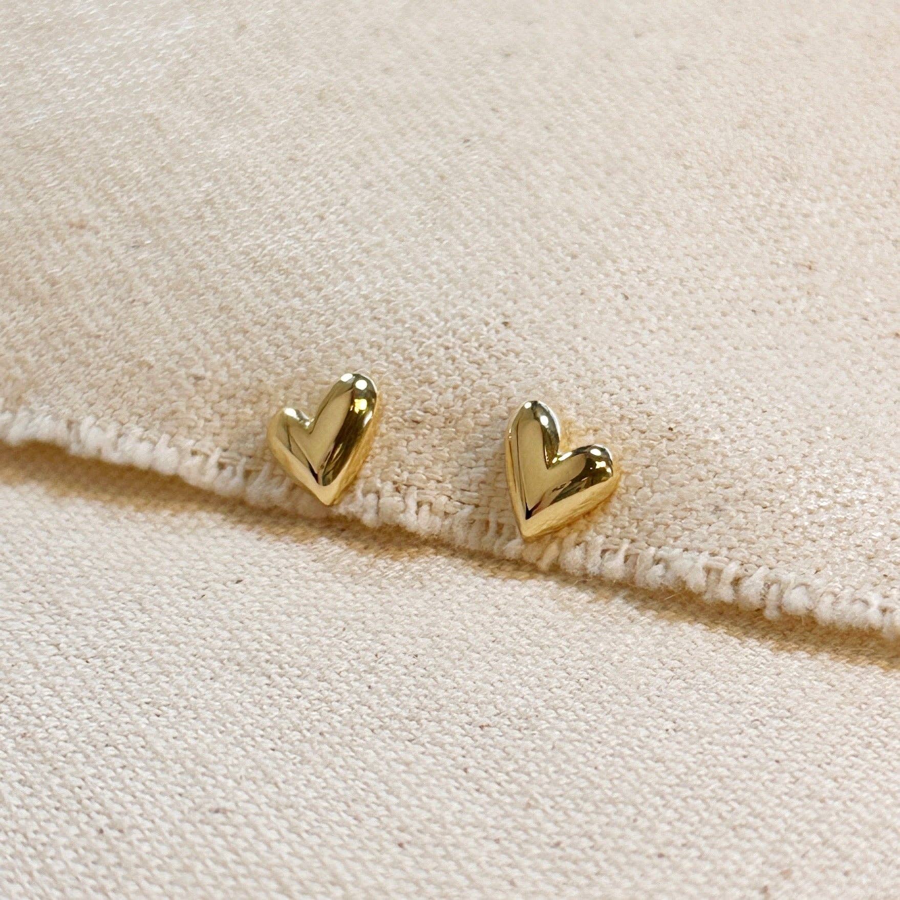 Mini Uneven Heart Stud Earrings - FOREVERLINKX