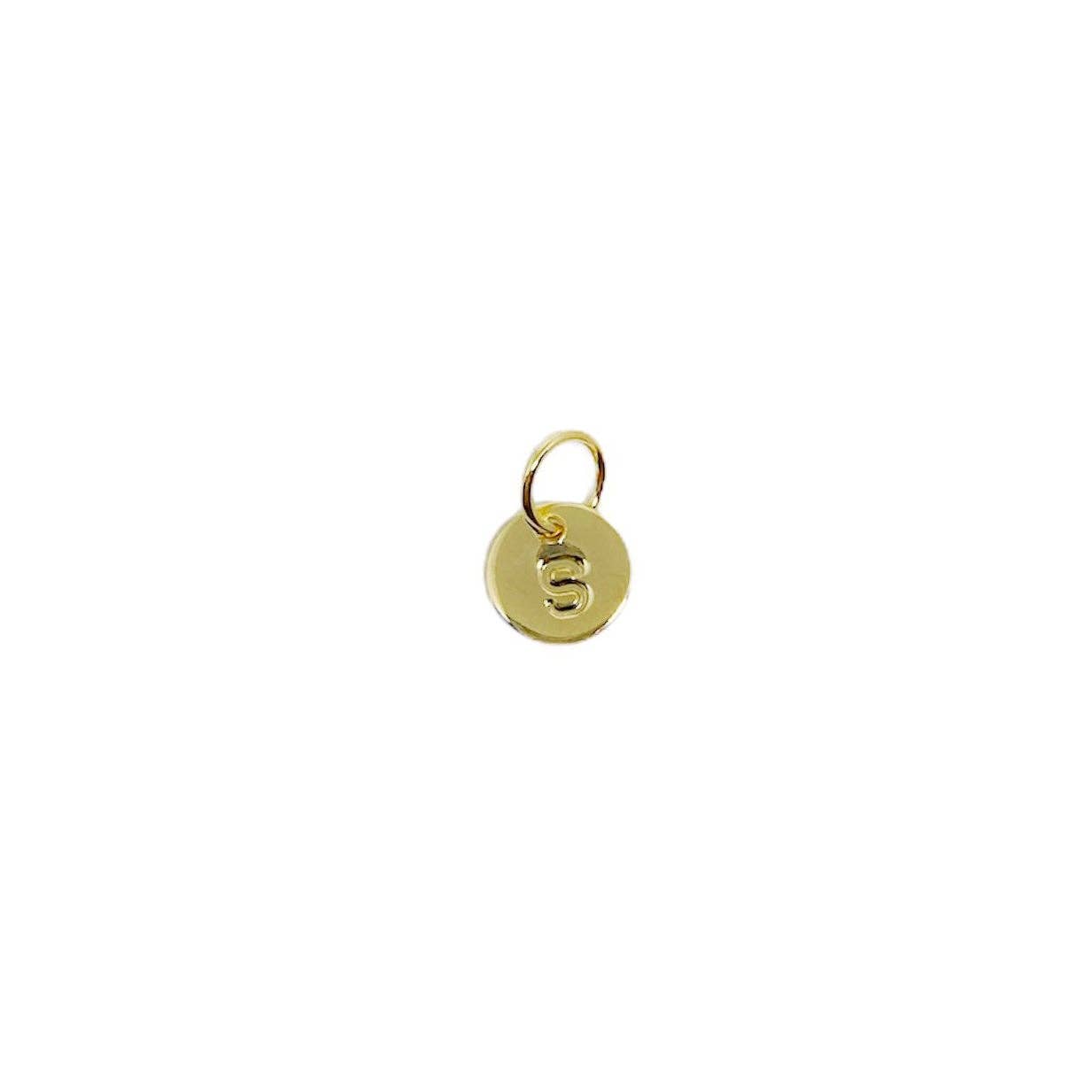 Stamped Tiny Initial Letter Charm in 18k Gold Filled Complete Alphabet - FOREVERLINKX