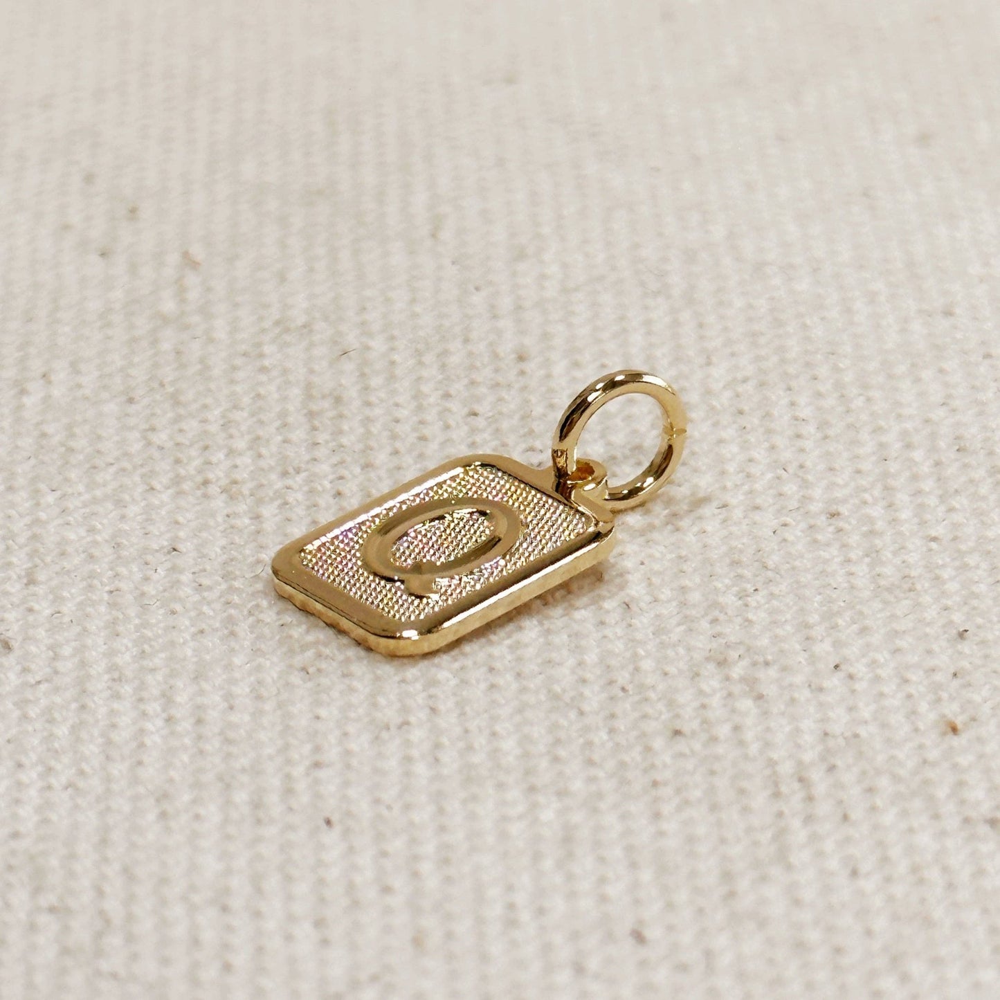 Textured Initial Plate Pendant: A - FOREVERLINKX