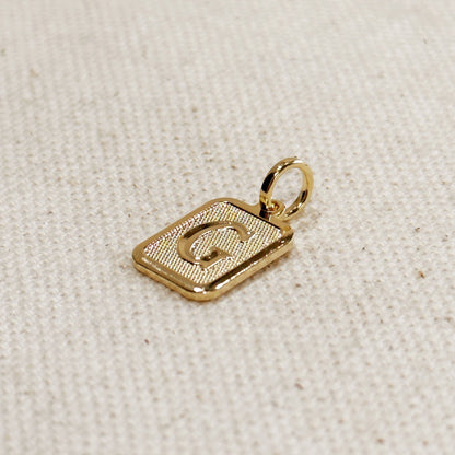Textured Initial Plate Pendant: B - FOREVERLINKX