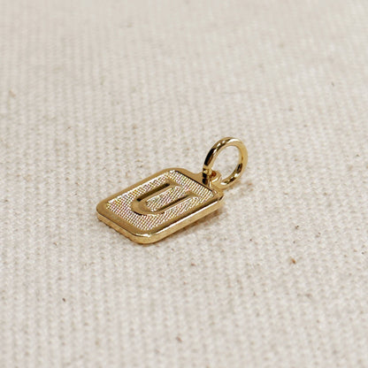 Textured Initial Plate Pendant: I - FOREVERLINKX