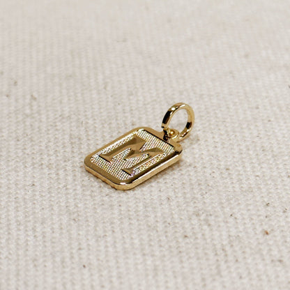 Textured Initial Plate Pendant: I - FOREVERLINKX