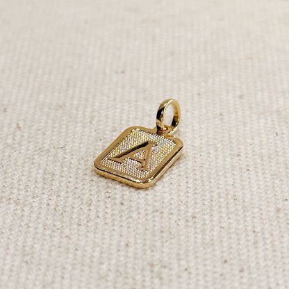 Textured Initial Plate Pendant: I - FOREVERLINKX